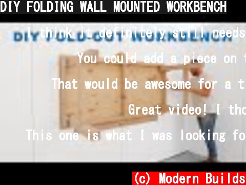 DIY FOLDING WALL MOUNTED WORKBENCH  (c) Modern Builds