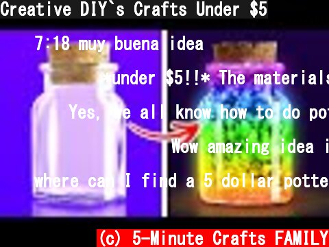 Creative DIY`s Crafts Under $5  (c) 5-Minute Crafts FAMILY