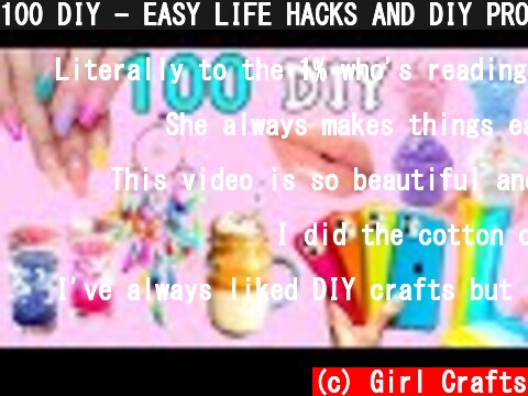 100 DIY - EASY LIFE HACKS AND DIY PROJECTS YOU CAN DO IN 5 MINUTES - ROOM DECOR, PHONE CASE and more  (c) Girl Crafts