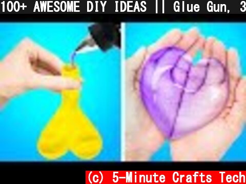 100+ AWESOME DIY IDEAS || Glue Gun, 3D Pen, Epoxy Resin, Polymer Clay Crafts  (c) 5-Minute Crafts Tech