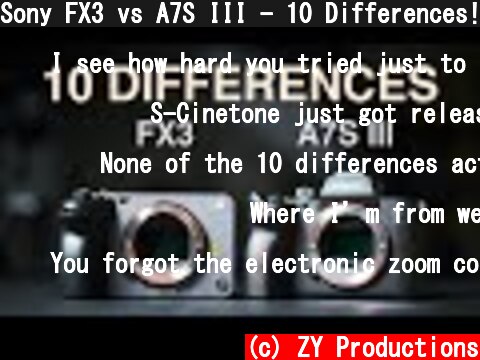 Sony FX3 vs A7S III - 10 Differences!  (c) ZY Productions