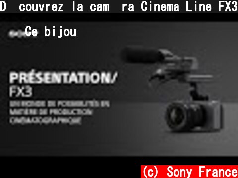 D�couvrez la cam�ra Cinema Line FX3 de Sony  (c) Sony France