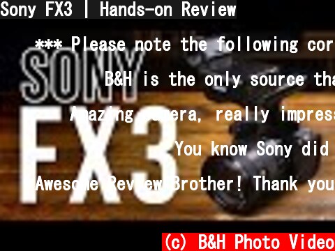 Sony FX3 | Hands-on Review  (c) B&H Photo Video