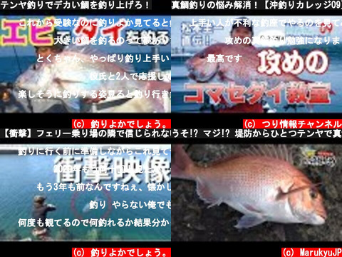 鯛釣り の動画を比較するため集めてみた。