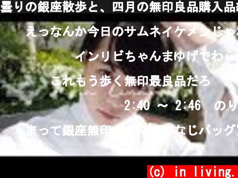 曇りの銀座散歩と、四月の無印良品購入品紹介。vlog : Ginza in Tokyo  (c) in living.