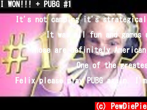 I WON!!! + PUBG #1  (c) PewDiePie