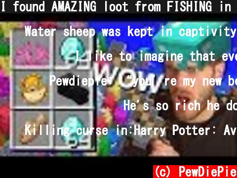 I found AMAZING loot from FISHING in Minecraft! - Part 23  (c) PewDiePie