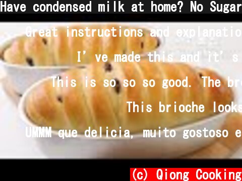 Have condensed milk at home? No Sugar recipe!! Extremely fluffy bread loaf  (c) Qiong Cooking
