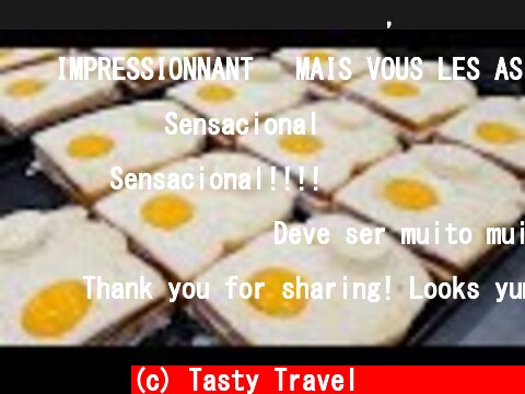 계란 노른자 넣은 계란 토스트, 에그 샌드위치, Toast Master, Egg toast with egg yolks, Egg sandwich, Korean street food  (c) Tasty Travel 맛있는 여행