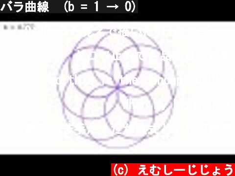 バラ曲線  (b = 1 → 0)  (c) えむしーじじょう