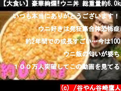 【大食い】豪華絢爛‼ウニ丼 総重量約6.0㎏～ウニだけで2.0㎏も使って～  (c) /谷やん谷崎鷹人
