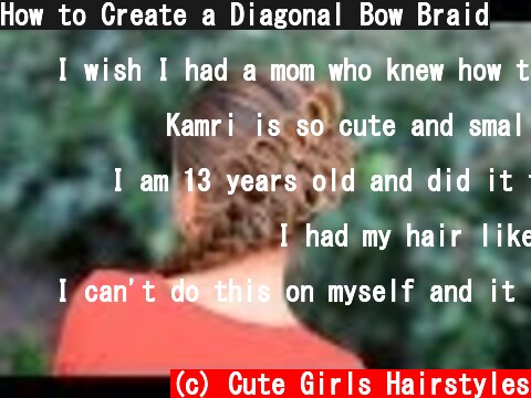 How to Create a Diagonal Bow Braid  (c) Cute Girls Hairstyles