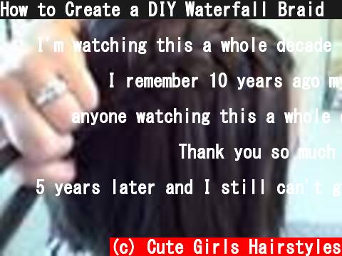 How to Create a DIY Waterfall Braid  | Cute Girls Hairstyles  (c) Cute Girls Hairstyles