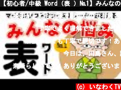 【初心者/中級 Word（表 ）№1】みんなの悩みシリーズ  (c) いなわくTV