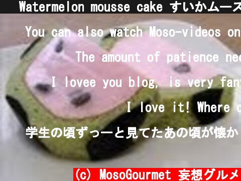 🍉 Watermelon mousse cake すいかムースケーキ  (c) MosoGourmet 妄想グルメ