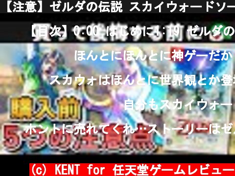 【注意】ゼルダの伝説 スカイウォードソードHDを購入される方へ  (c) KENT for 任天堂ゲームレビュー