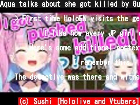 Aqua talks about she got killed by Gura in the first contact【Hololive/Eng sub/Minato Aqua/Gawr Gura】  (c) Sushi [Hololive and Vtubers]