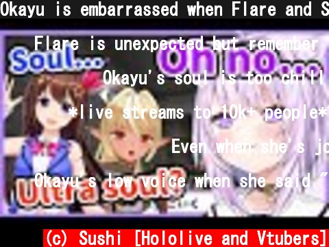 Okayu is embarrassed when Flare and Sora spied on her singing on stream【Hololive/Eng sub】  (c) Sushi [Hololive and Vtubers]