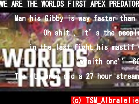 WE ARE THE WORLDS FIRST APEX PREDATORS IN SEASON 6!!! | Albralelie  (c) TSM_Albralelie
