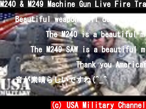 M240 & M249 Machine Gun Live Fire Train by U.S. Air National Guard  (c) USA Military Channel
