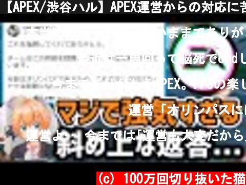 【APEX/渋谷ハル】APEX運営からの対応に苦言を呈する渋谷ハル【切り抜き】  (c) 100万回切り抜いた猫