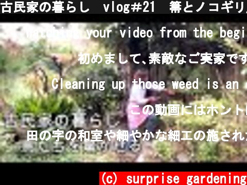 古民家の暮らし　vlog＃21　箒とノコギリ/焚火に燻される  (c) surprise gardening
