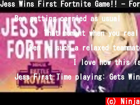 Jess Wins First Fortnite Game!! - Fortnite Battle Royale Gameplay - Ninja  (c) Ninja