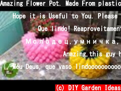 Amazing Flower Pot. Made From plastic bottles for your Garden  (c) DIY Garden Ideas