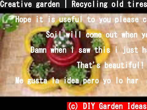 Creative garden | Recycling old tires into flower pots  (c) DIY Garden Ideas