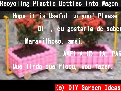 Recycling Plastic Bottles into Wagon Planter for Your Garden  (c) DIY Garden Ideas