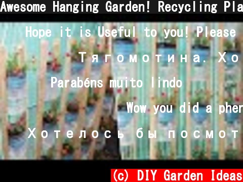Awesome Hanging Garden! Recycling Plastic bottles into hanging garden on Door  (c) DIY Garden Ideas