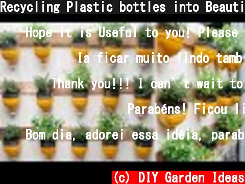 Recycling Plastic bottles into Beautiful vertical garden on Wall  (c) DIY Garden Ideas