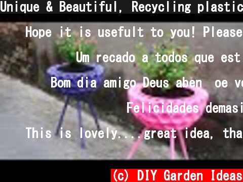 Unique & Beautiful, Recycling plastic bottles in Flower Pots for Small Garden  (c) DIY Garden Ideas