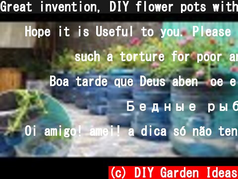 Great invention, DIY flower pots with plastic bottles combined with fish tank  (c) DIY Garden Ideas