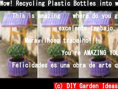 Wow! Recycling Plastic Bottles into wishing well Garden Planter  (c) DIY Garden Ideas