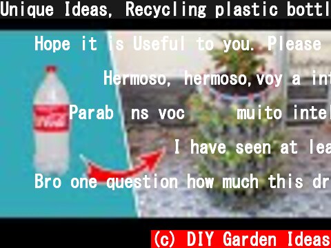 Unique Ideas, Recycling plastic bottles into Vertical Flower Tower Pots  (c) DIY Garden Ideas