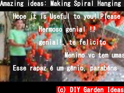 Amazing ideas: Making Spiral Hanging Garden with plastic bottles, It's very easy and cheap  (c) DIY Garden Ideas