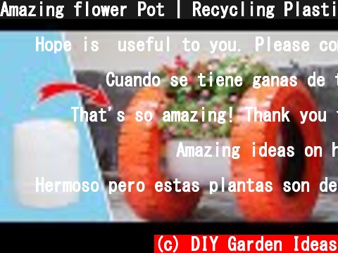 Amazing flower Pot | Recycling Plastic Barrel and tires into garden spools planter | Garden ideas  (c) DIY Garden Ideas