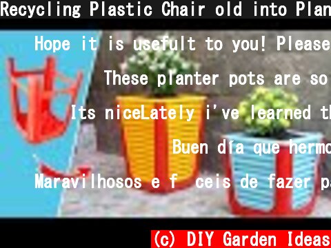 Recycling Plastic Chair old into Planter pot for Your Garden  (c) DIY Garden Ideas