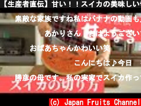 【生産者直伝】甘い！！スイカの美味しい切り方。  (c) Japan Fruits Channel