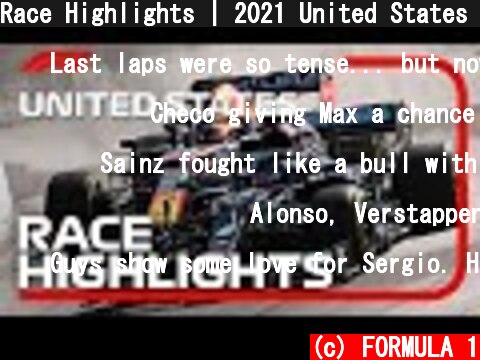 Race Highlights | 2021 United States Grand Prix  (c) FORMULA 1