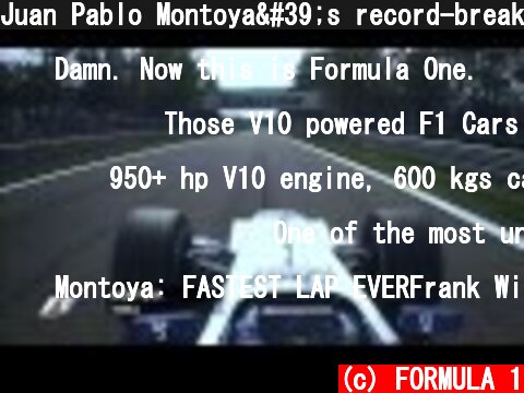 Juan Pablo Montoya's record-breaking lap of Monza | 2004 Italian GP  (c) FORMULA 1
