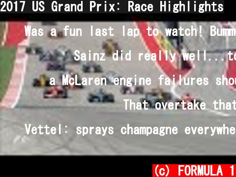 2017 US Grand Prix: Race Highlights  (c) FORMULA 1