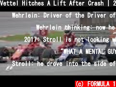 Vettel Hitches A Lift After Crash | 2017 Malaysian Grand Prix  (c) FORMULA 1