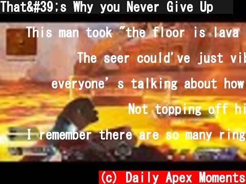 That's Why you Never Give Up 😱  (c) Daily Apex Moments