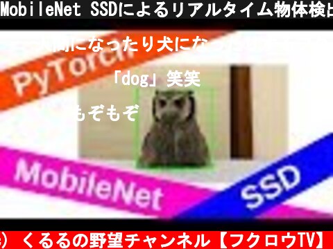 MobileNet SSDによるリアルタイム物体検出  (c) くるるの野望チャンネル【フクロウTV】