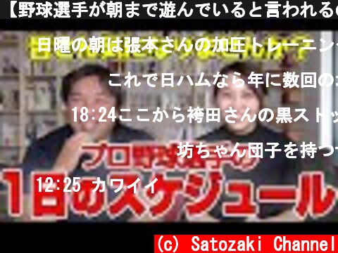 【野球選手が朝まで遊んでいると言われるのはおかしい！？】里崎智也が若手、ベテランなど試合前後のスケジュールについて詳しく説明します！  (c) Satozaki Channel
