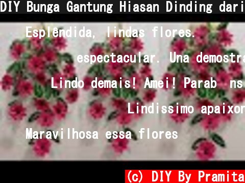 DIY Bunga Gantung Hiasan Dinding dari Plastik Kresek | Flower Wall Hanging from Plastic Bag  (c) DIY By Pramita