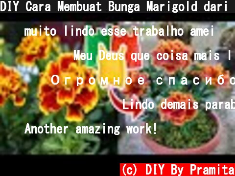 DIY Cara Membuat Bunga Marigold dari plastik kresek | Marigold flower from plastic bag  (c) DIY By Pramita