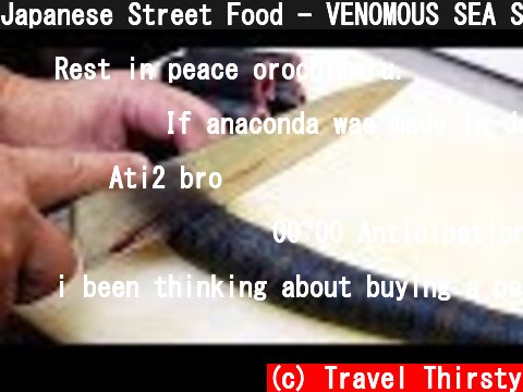 Japanese Street Food - VENOMOUS SEA SNAKE Okinawa Seafood Japan  (c) Travel Thirsty
